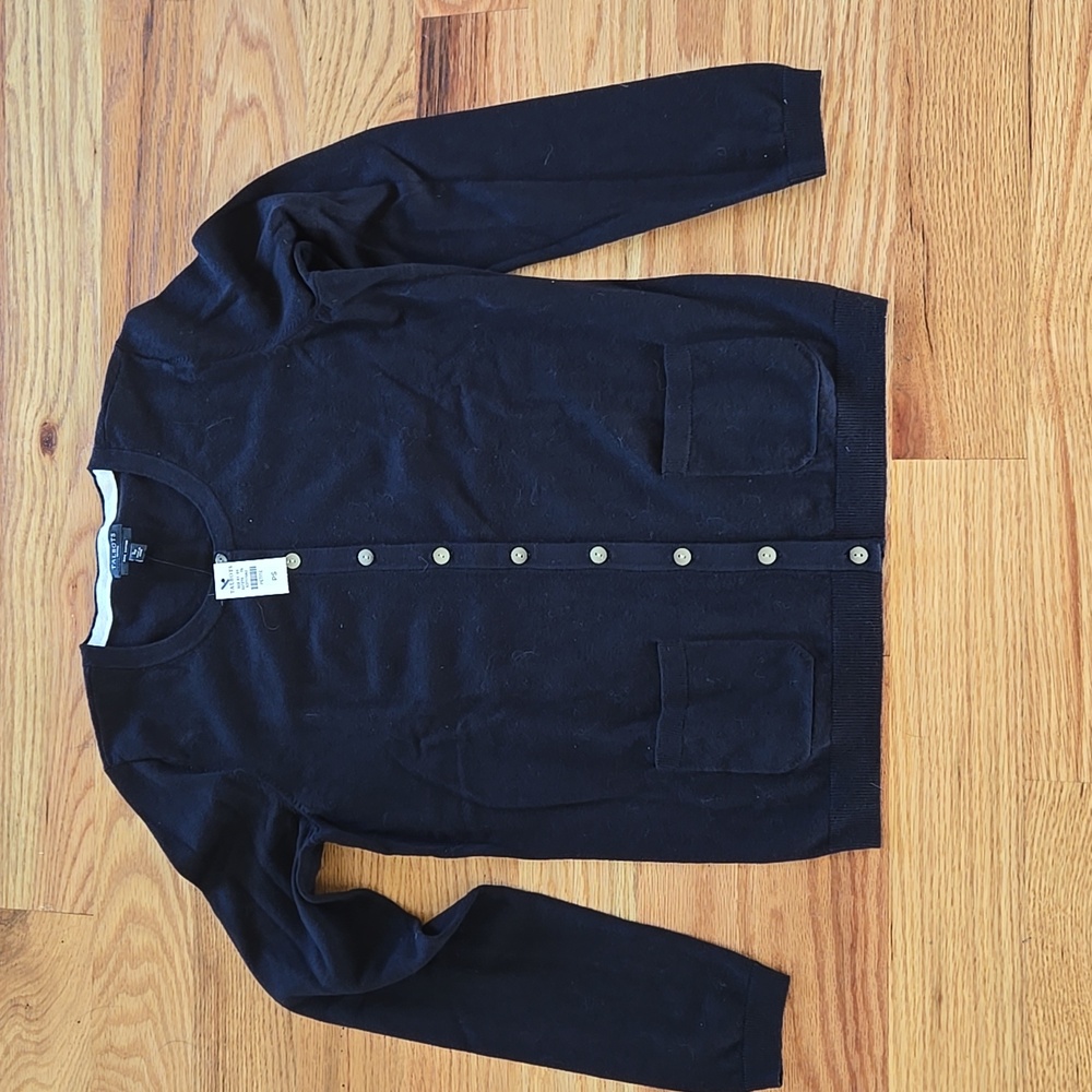 Brand New Talbots Black Cotton Cardigan PS